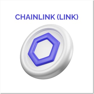 CHAINLINK (LINK) 3d front view rendering cryptocurrency Posters and Art